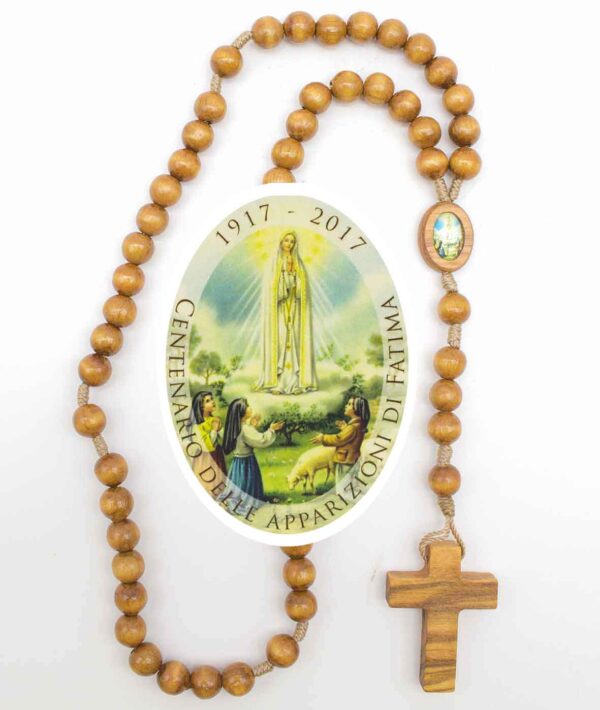 Rosario del centenario di Fatima-Legno similcocco-Monache Cistercensi Valserena