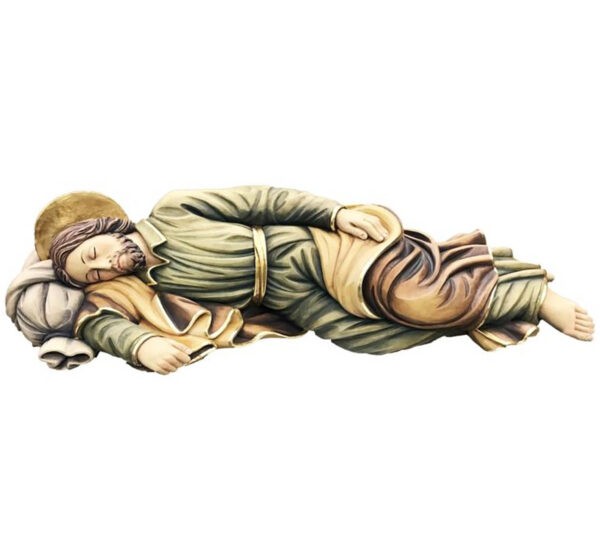 San Giuseppe dormiente con aureola - scultura in legno