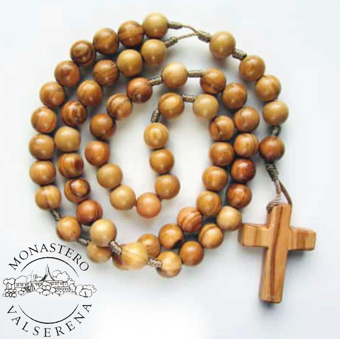 Corona del rosario con grani tondi grandi - Legno d'ulivo
