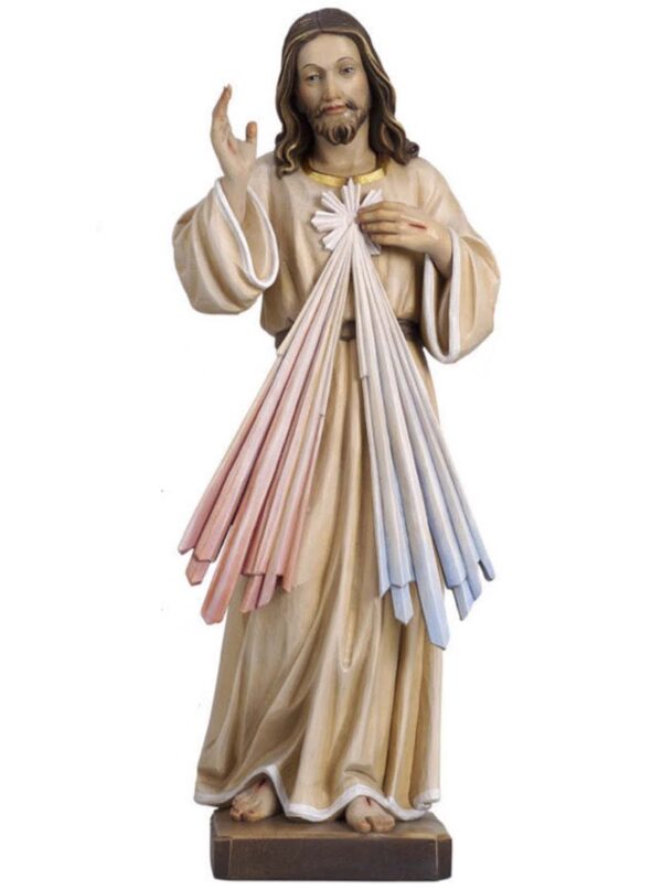 Gesù Misericordioso - scultura in legno - colorato - Artigiani della Val Gardena